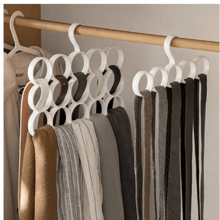 15-Hole Scarf Tie Belt Shawl Organizer Hanger - Multi Scarves Display, Hang Ties Belt, Organize Circle Storage Holder - THELOOTSALE