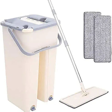 2-in-1 Scratch Cleaning Mop with Self Clean Wash Dry Hands Free Magic Flat Spin Mop - THELOOTSALE