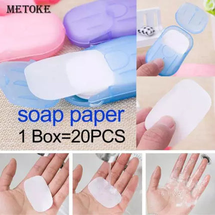20 pcs Multicolor Outdoor Travel Portable Fragrant Paper Soap for Washing Hands - THELOOTSALE