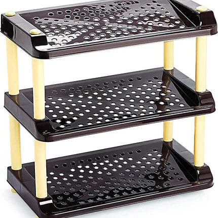3 Layer Cherry Plastic Shoes Rack - THELOOTSALE