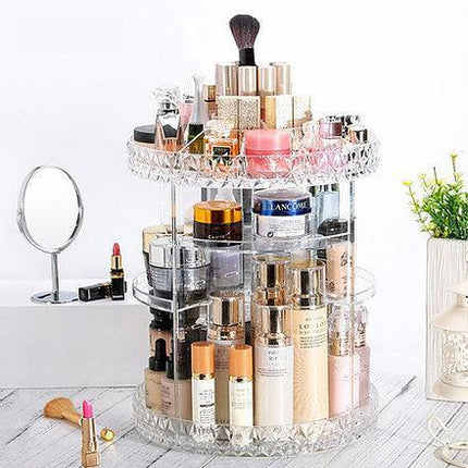 360° Rotating Acrylic Cosmetic Makeup Organizer - THELOOTSALE