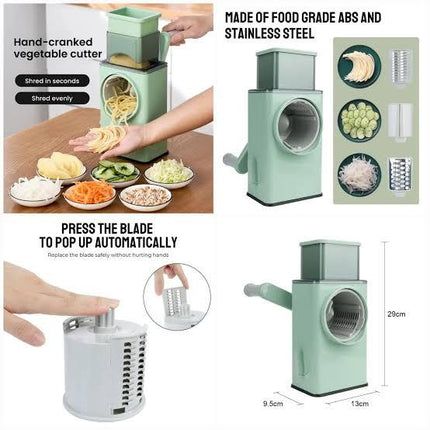 4-in-1 Manual 3-Drum Blades Rotary Vegetables Cheese Grater Cutter Slicer - THELOOTSALE