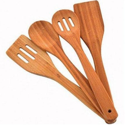 4PC Natural Cooking Tools Bamboo Scoop Soup Ladle Spoon Wooden Kitchen Utensils Set - THELOOTSALE
