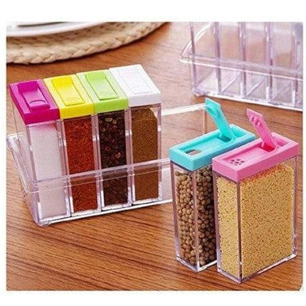 6-in-1 Crystal Condiments Spice Cruet Storage Container Jar - THELOOTSALE