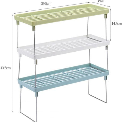 Foldable 1-Tier Kitchen Cabinet Stack-Up Organizer Shelf Stand - THELOOTSALE
