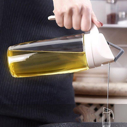 Leak-Proof 630ml Capacity Glass Cooking Oil Jug Dispenser with Automatic Cap And Stopper - THELOOTSALE
