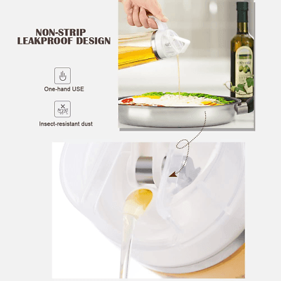 Leak-Proof 630ml Capacity Glass Cooking Oil Jug Dispenser with Automatic Cap And Stopper - THELOOTSALE