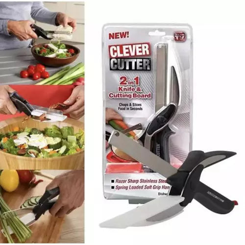 New Multi-Function Smart Clever Cutter Scissor 2 In 1 Cutting