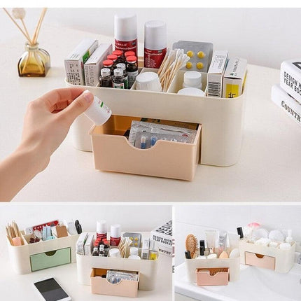 Pack of 2 Offer Multi-Storage Colorful Cosmetic Makeup Storage Box Organizer | Small Drawer Jewelry Case Home Organizer - THELOOTSALE