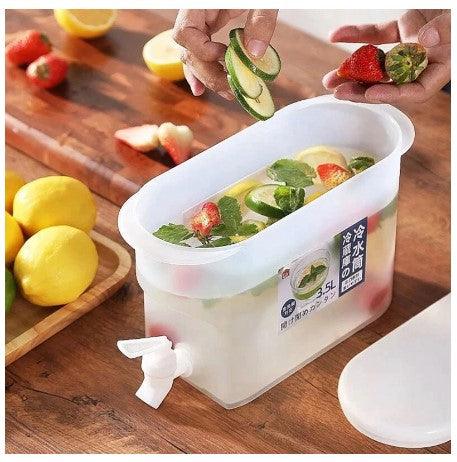 Cold Bubble Juice Bucket With Tap High Temperature Resistant Cooling Kettle  For Refrigerator Cold Water Bucket Plastic Food Cold Kettle With Tap