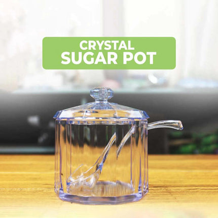 Crystal Acrylic Diamond Sugar Pot with Spoon Sugar Pot Dry Milk Pot