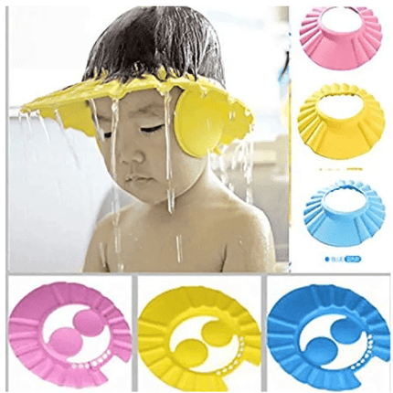 Silicone Waterproof Baby Shower Bathroom Cap with Ears and Eyes Protection Shield - THELOOTSALE