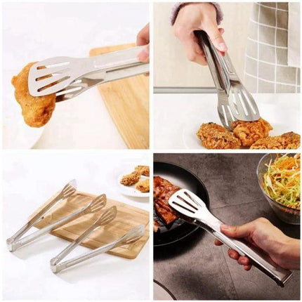 Stainless Steel Kitchen Tong For Grilling ,BBQ and Flip and Fry Stylish Food Tongs Chimta Steel Stainless Steel Food Serving Tong - THELOOTSALE