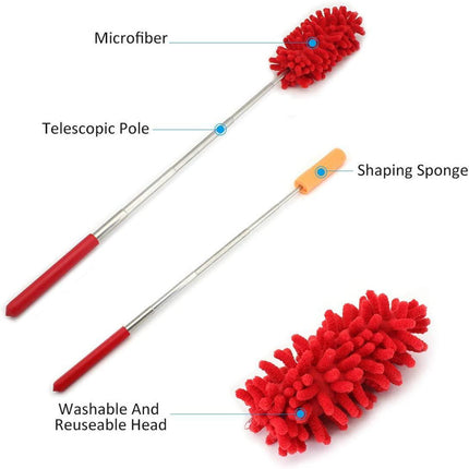 Washable Dusters for Cleaning, Dusting Brush Telescoping Microfiber Duster Extendable 11-30 inch Cleaning Dust Home Office Car Tool Detachable, Wet or Dry Use - THELOOTSALE