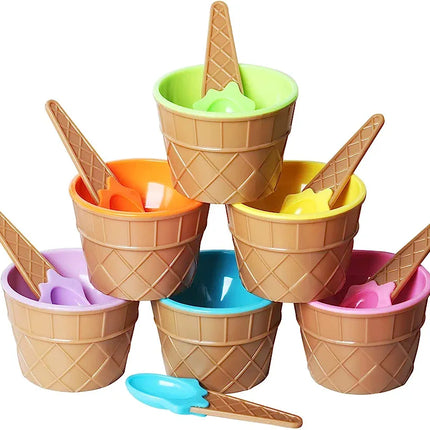 1 Pc Lovely Kids Dessert Ice Cream Bowl With Spoon Baby Cutlery - THELOOTSALE