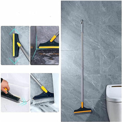 120° Rotatable 2-in-1 Tiles Cleaning Scrubbing Brush with Wiper and Long Handle | Triangular Rotating Brush Head - THELOOTSALE