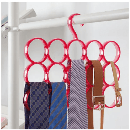 15-Hole Scarf Tie Belt Shawl Organizer Hanger - Multi Scarves Display, Hang Ties Belt, Organize Circle Storage Holder - THELOOTSALE