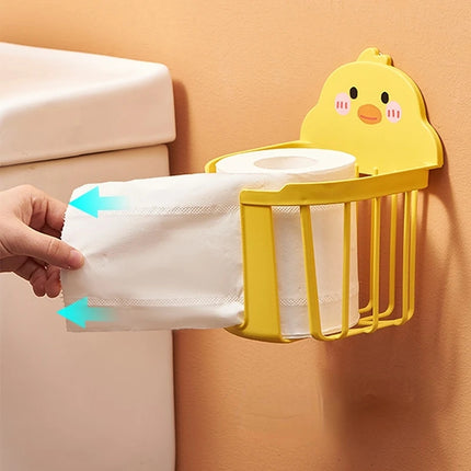 Plastic Waterproof Wall Mount Toilet Paper Holder Shelf Tray Roll Paper Tube Storage Box Creative Tissue Boxes