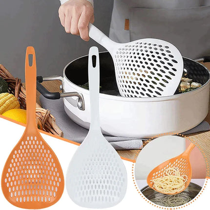 1pc Multifunctional Heat Resistant Silicone Skimmer Colander Spatula Cooking Spoon - THELOOTSALE