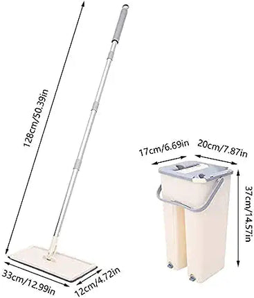 2-in-1 Scratch Cleaning Mop with Self Clean Wash Dry Hands Free Magic Flat Spin Mop - THELOOTSALE