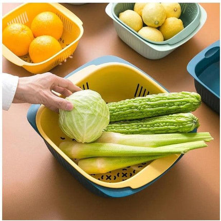 2-Layer Vegetables Fruits Storage Refrigerator Strainer Basket - THELOOTSALE