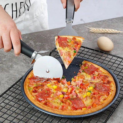 2-piece Set Utensils Pizza Shovel Stainless Steel Pizza Knife Kitchen Gadgets Bakeware Dining Bar Cake/pancake cutter - THELOOTSALE