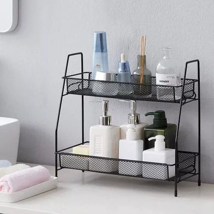 2-Tier Bathroom Shelf Desktop Countertop Spice Rack Organizer - THELOOTSALE