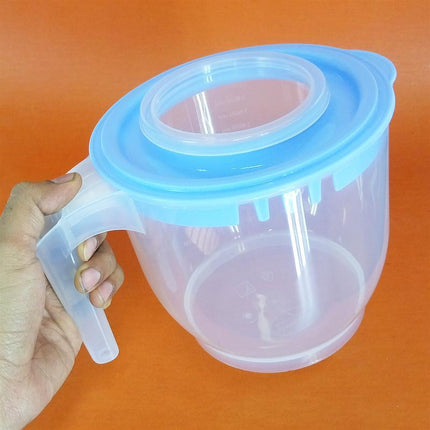 2200ml Capacity Plastic Beating Mixer Bowl With Double-Lid & Measuring Jug - THELOOTSALE