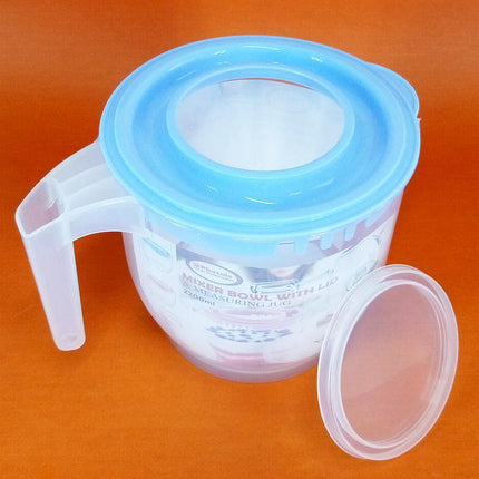 2200ml Capacity Plastic Beating Mixer Bowl With Double-Lid & Measuring Jug - THELOOTSALE