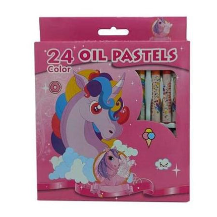 24 Pcs Unicorn Theme Children Educational Art Oil Pastel Crayon Colors - THELOOTSALE