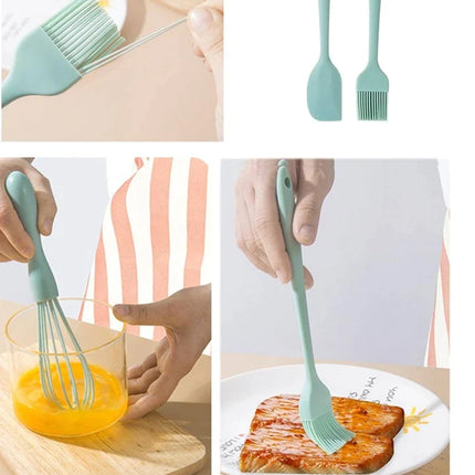 3-in-1 Silicone Brush Whisk Spatula Kitchenware Cooking Toolset - THELOOTSALE
