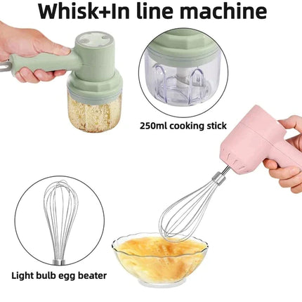 3-in-1 Wireless Rechargeable Whisk, Beater & Chopper - THELOOTSALE