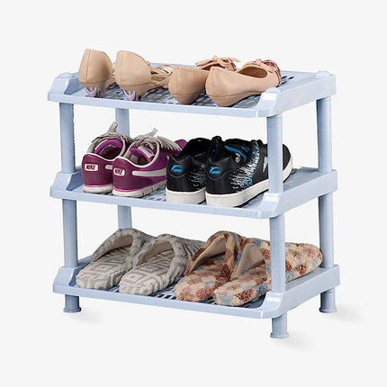 3-Layer Stackable Waterproof Plastic Shoes Organizer Rack - THELOOTSALE