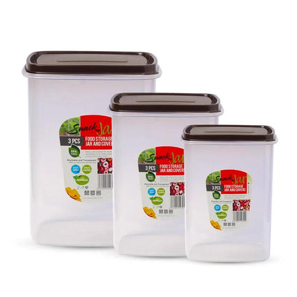 3 PCS SET Appolo Plastic SNACK Sereals Jar Rice Jar Grocery Storage Jar set JAR - THELOOTSALE