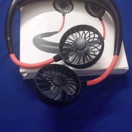 360° Adjustable USB Rechargeable Dual Neckband Wearable Outdoor 3-Gear Air Flow Sports Fan - THELOOTSALE