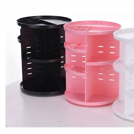 360° Rotating Cosmetic Plastic Adjustable Makeup Storage Organizer Rack (Large) - THELOOTSALE