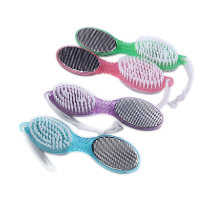 4-in-1 Foot File With Pedicure And Manicure Brush Multi Use Pedicure Paddle Brush(Cleanse, Scrub, File And Buff) Pedicure Tool Pedicure Brush For Feet Foot Scrubber - THELOOTSALE