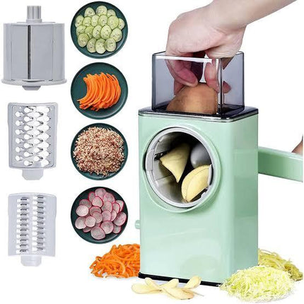 4-in-1 Manual 3-Drum Blades Rotary Vegetables Cheese Grater Cutter Slicer - THELOOTSALE