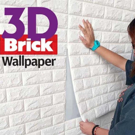 4 Pcs Self-Adhesive 3D Brick Foam Waterproof DIY Décor Wallpaper - THELOOTSALE