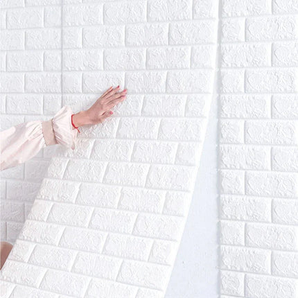 4 Pcs Self-Adhesive 3D Brick Foam Waterproof DIY Décor Wallpaper - THELOOTSALE