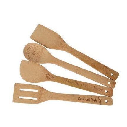 4PC Natural Cooking Tools Bamboo Scoop Soup Ladle Spoon Wooden Kitchen Utensils Set - THELOOTSALE