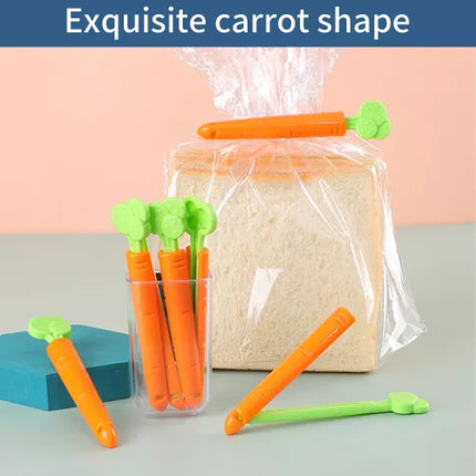 5 Pcs Carrot Shape Decorative Food Snacks Plastic Bag Sealing Clips Clamps - THELOOTSALE