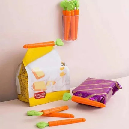5 Pcs Carrot Shape Decorative Food Snacks Plastic Bag Sealing Clips Clamps - THELOOTSALE