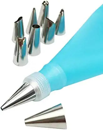 6 PCs Cake Decorating Nozzle with Piping Bag Stainless Steel Piping Cream Frosting Nozzles - THELOOTSALE