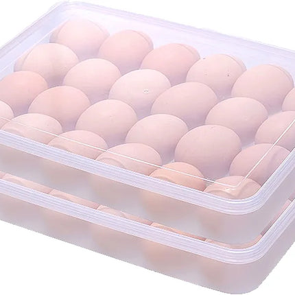 Delicate 24 Eggs Grid Transparent Egg Storage Refrigerator Tray