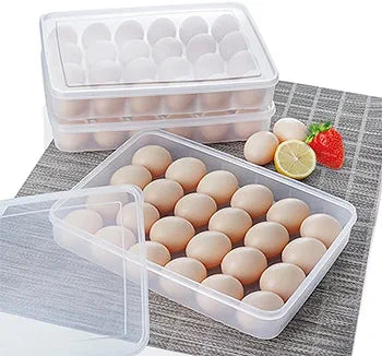 Delicate 24 Eggs Grid Transparent Egg Storage Refrigerator Tray