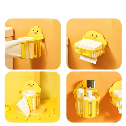Plastic Waterproof Wall Mount Toilet Paper Holder Shelf Tray Roll Paper Tube Storage Box Creative Tissue Boxes