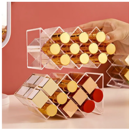 10-Grid Transparent Acrylic Lipstick Display Storage Organizer