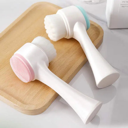 Acrylic 3D Silicone Facial Wash Brush Double Sides Face Brush 2-in-1 Facial Cleansing - THELOOTSALE