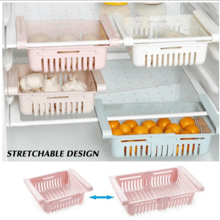 Adjustable Expandable Pluto Fridge Stretchable Food Organizer Tray Basket - THELOOTSALE